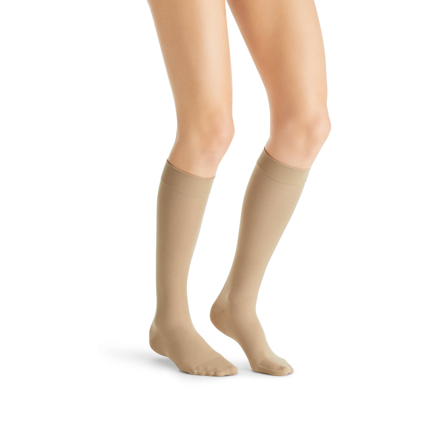 JOBST UltraSheer Compression Stockings 15-20 mmHg Knee High Closed Toe Full Calf fron view color yellow 2
