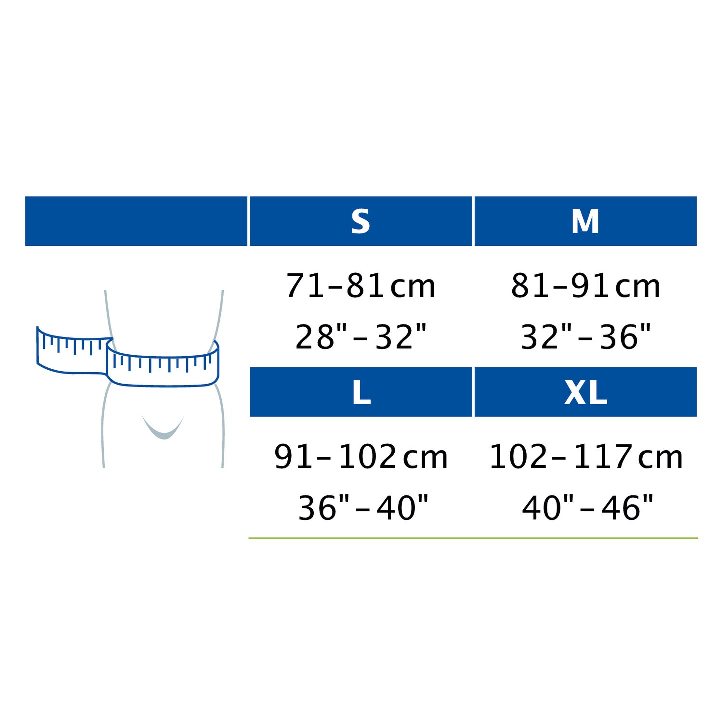Jobst Actimove Professional Line Athletic Supporter Measurement