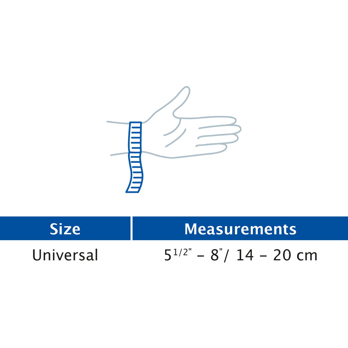 Jobst Actimove Sports Edition Wrist Support Adjustable, Universal Size Chart