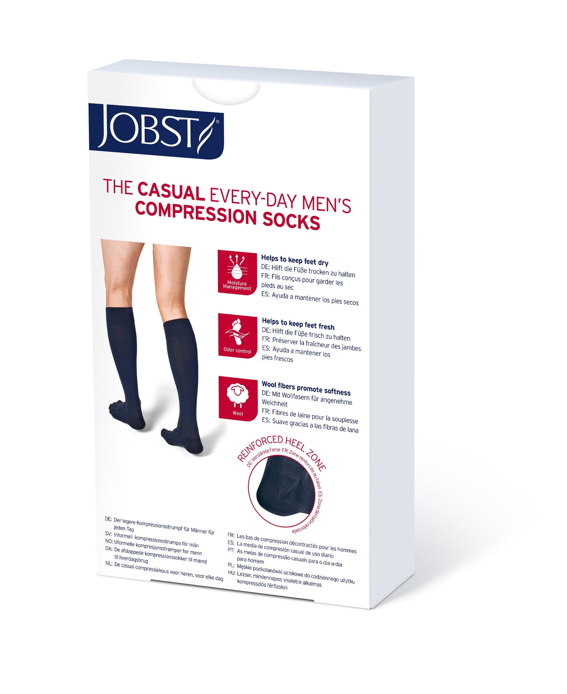 JOBST forMen Casual Knee 20-30 mmHg Closed Toe product box view 2