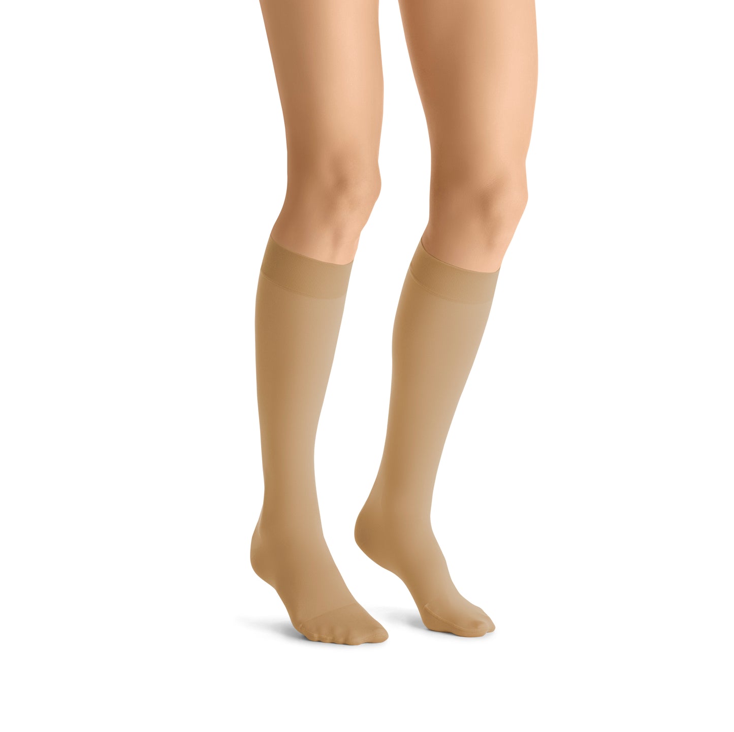 JOBST Opaque Compression Stockings 20-30 mmHg Knee High SoftFit Band Closed Toe color khakhi