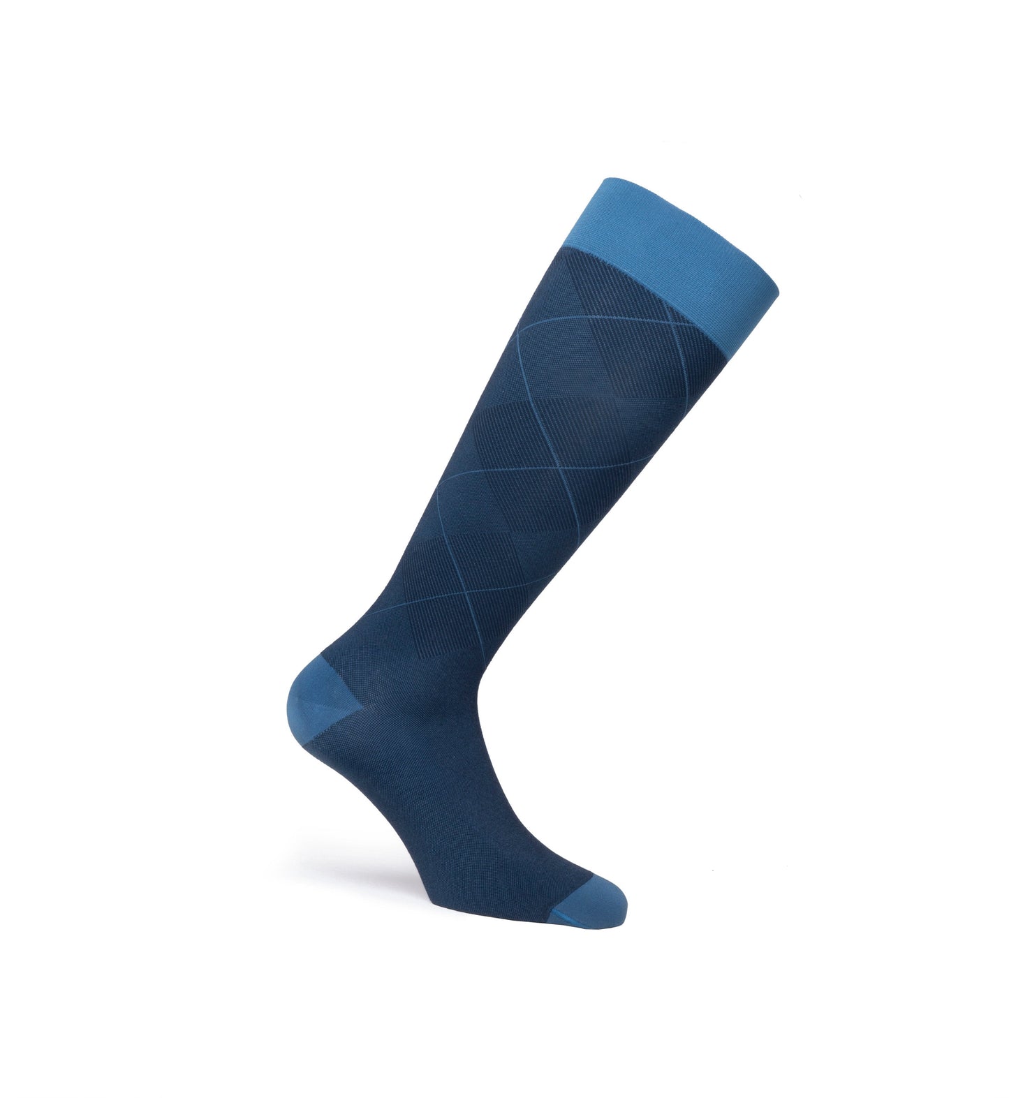 JOBST Casual Pattern Compression Socks 15-20 mmHg, Knee High, Closed Toe Petite color blue