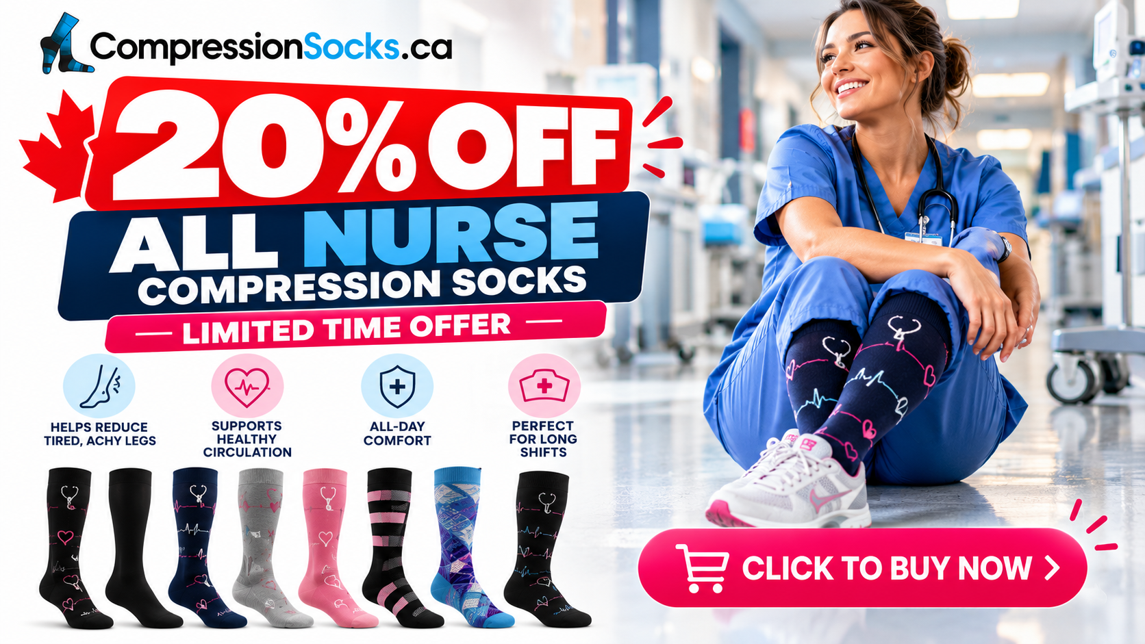 Pressure Socks for Nurses: Why CompressionSocks.ca Is the #1 Choice for Comfort During Long Shifts