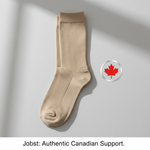 Neatly folded Jobst compression socks with a Canadian authenticity badge, illustrating a guide to authorized Jobst retailers in Toronto and online in Canada for genuine medical-grade products.