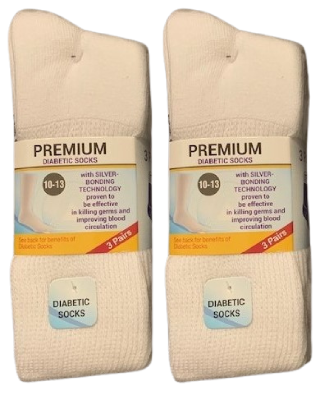 Diabetic Crew Length Socks (Pack of 3) – Non-Binding Cotton Comfort Socks for Swollen Feet, Sensitive Skin & Daily Circulation Care EZee Life