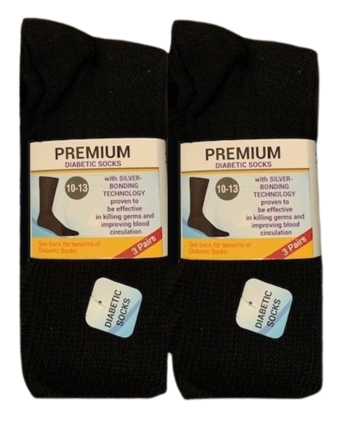 Diabetic Crew Length Socks (Pack of 3) – Non-Binding Cotton Comfort Socks for Swollen Feet, Sensitive Skin & Daily Circulation Care EZee Life