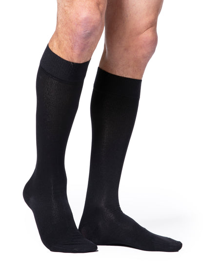 Sigvaris Men's Essential Cotton Calf with Grip-Top 20-30mmHg Men's Closed Toe
