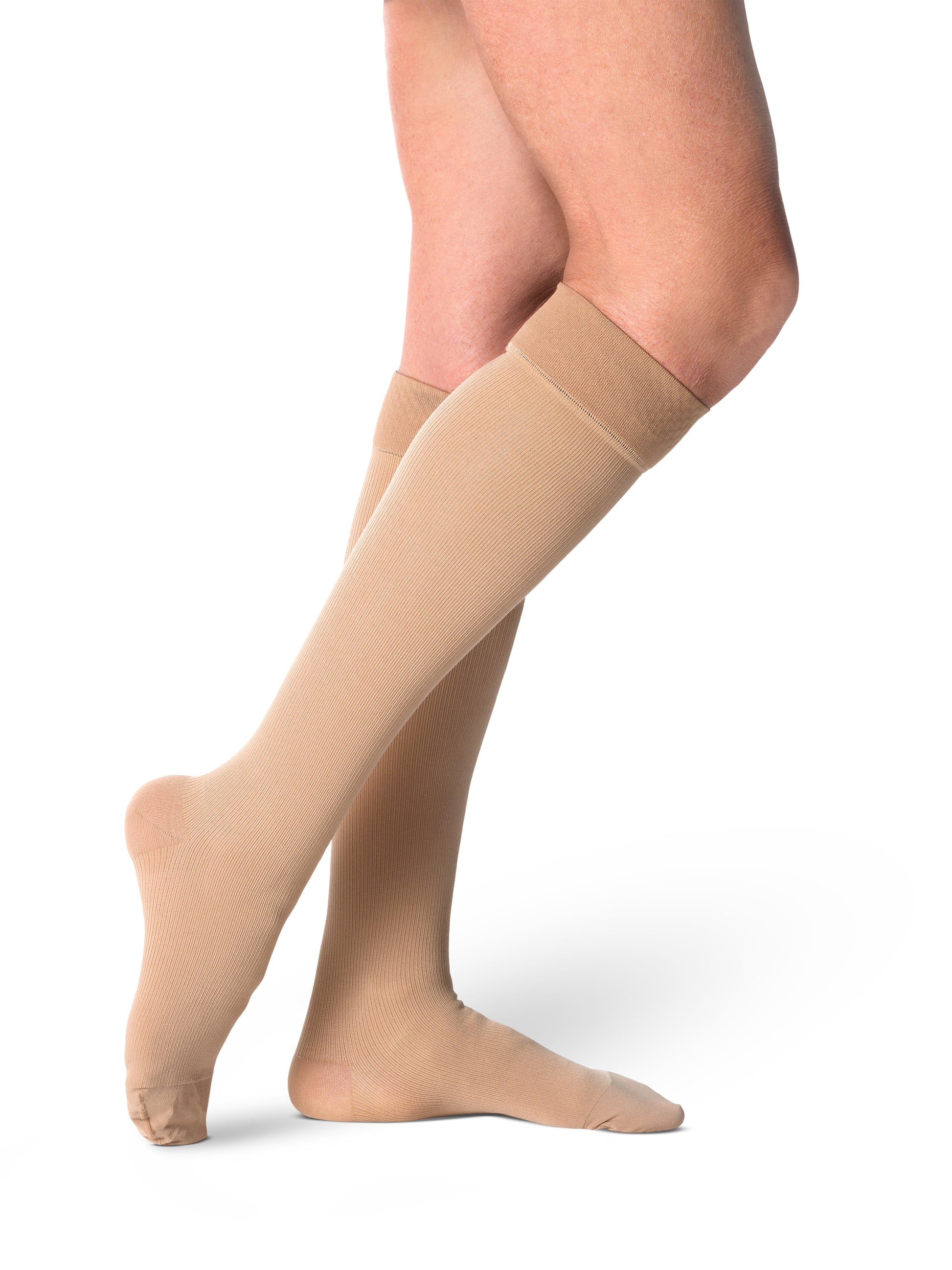 Sigvaris Women's Essential Cotton Calf with Grip-Top 20-30mmHg Women's Closed Toe