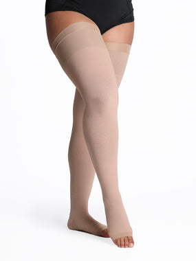 Sigvaris Men's Natural Rubber Thigh-High without Grip-Top Open-Toe 40-50mmHg