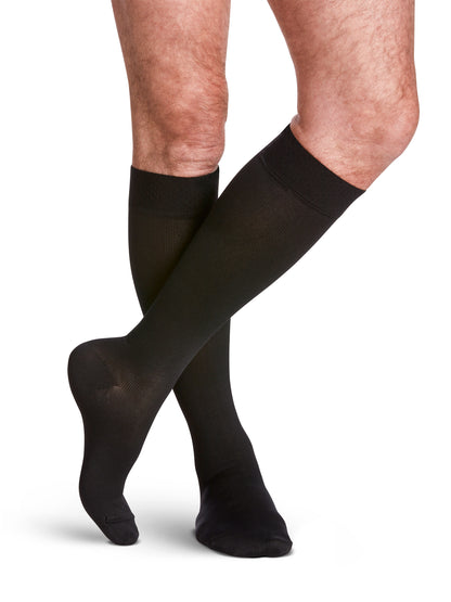 Sigvaris Men's Style Microfiber Calf with Grip-Top 20-30mmHg Men's Closed Toe