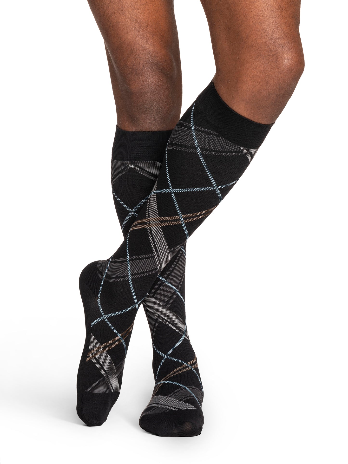 Sigvaris Men's Style Microfiber Patterns Calf 20-30mmHg Men's Closed Toe