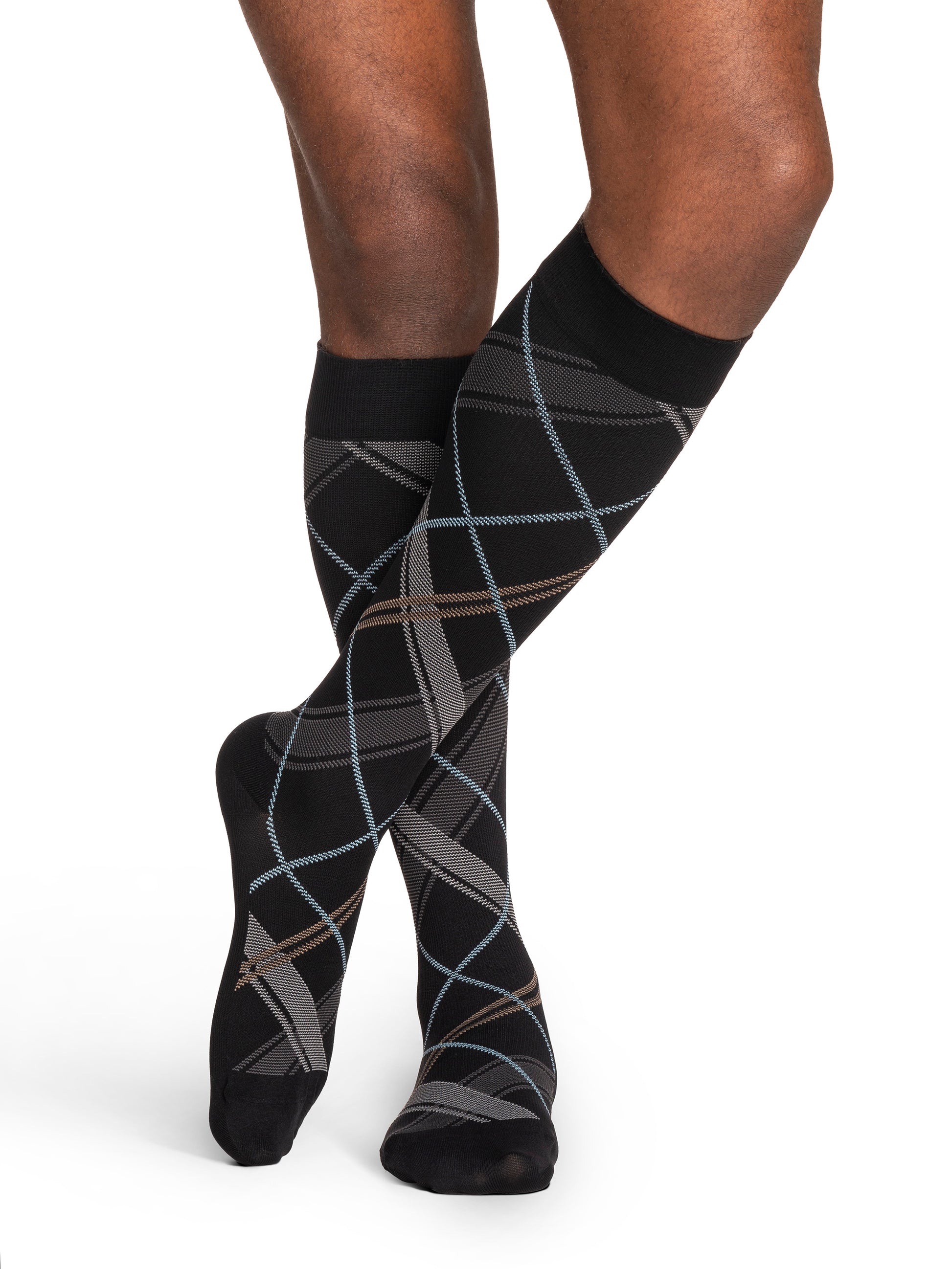 Sigvaris Men's Style Microfiber Patterns Calf 20-30mmHg Men's Closed Toe