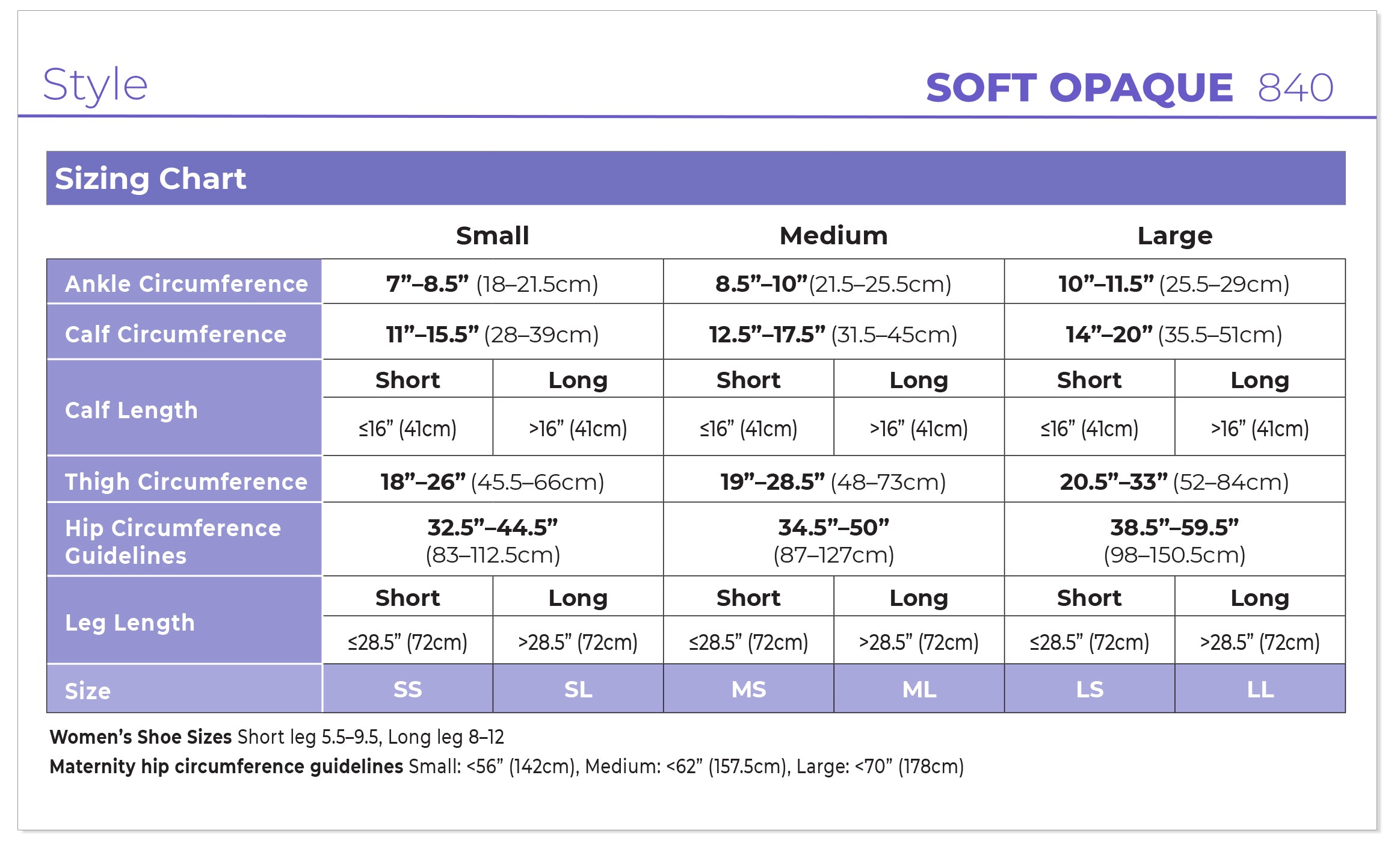 Size Chart