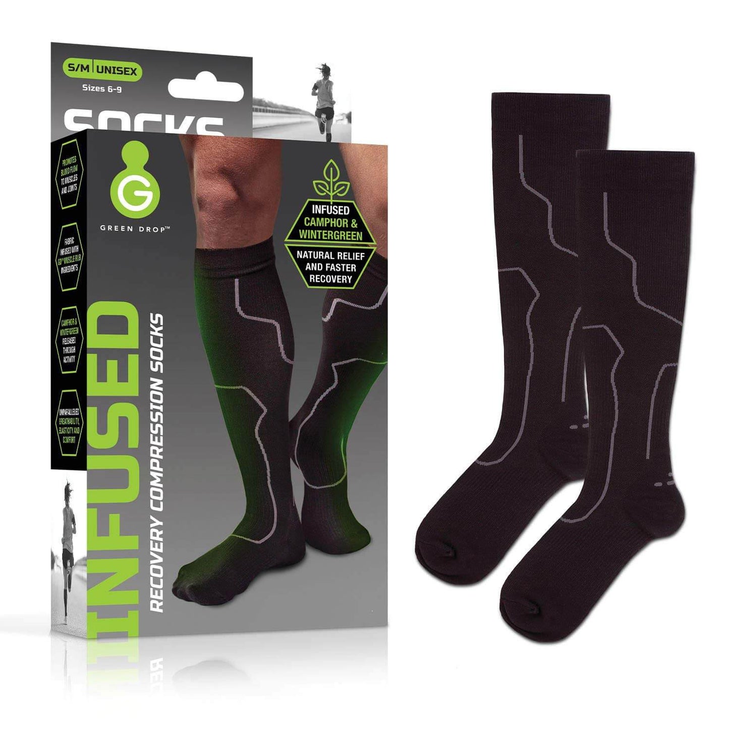 Green Drop 20-30 mmHg Compression Socks