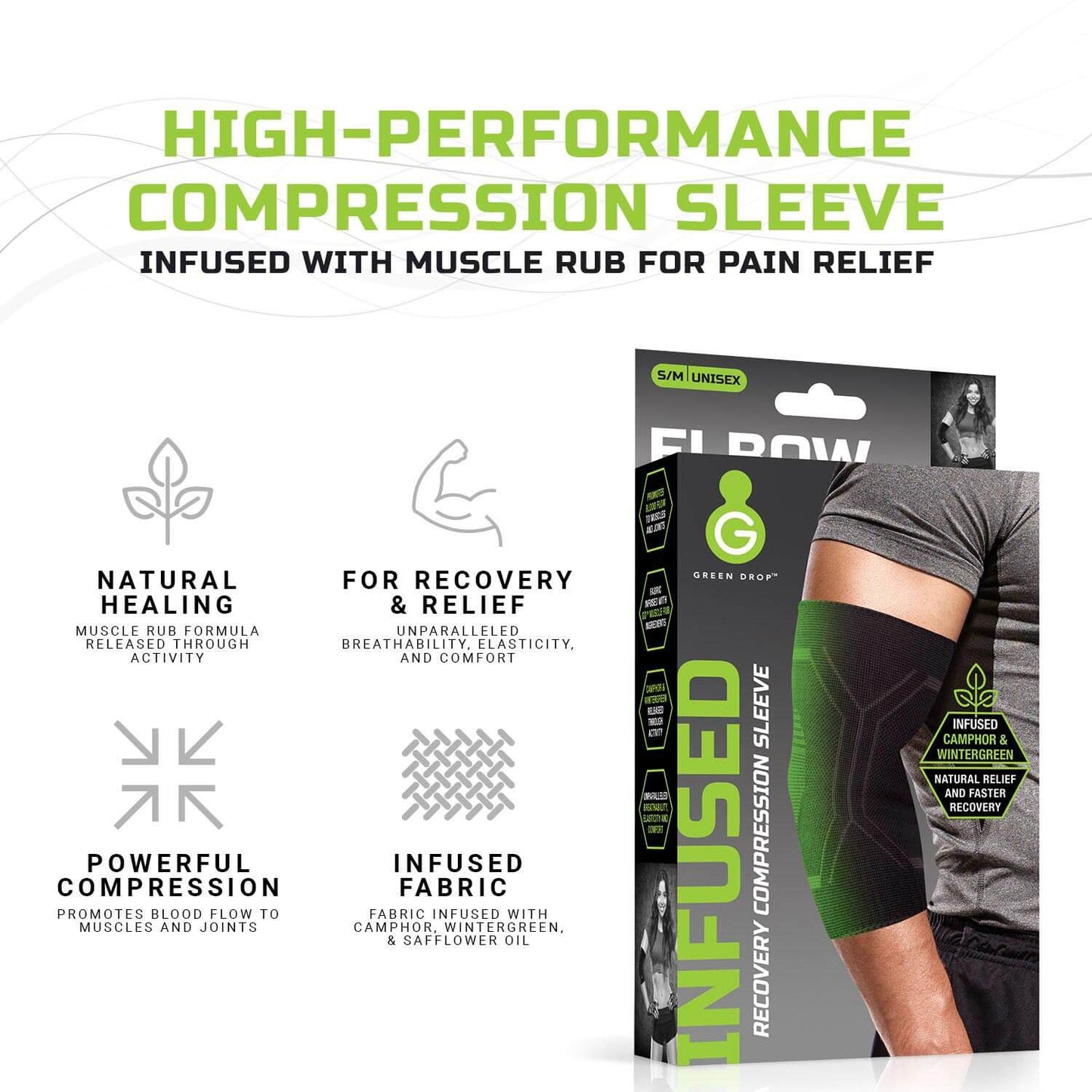 Green Drop Elbow compression Sleeve