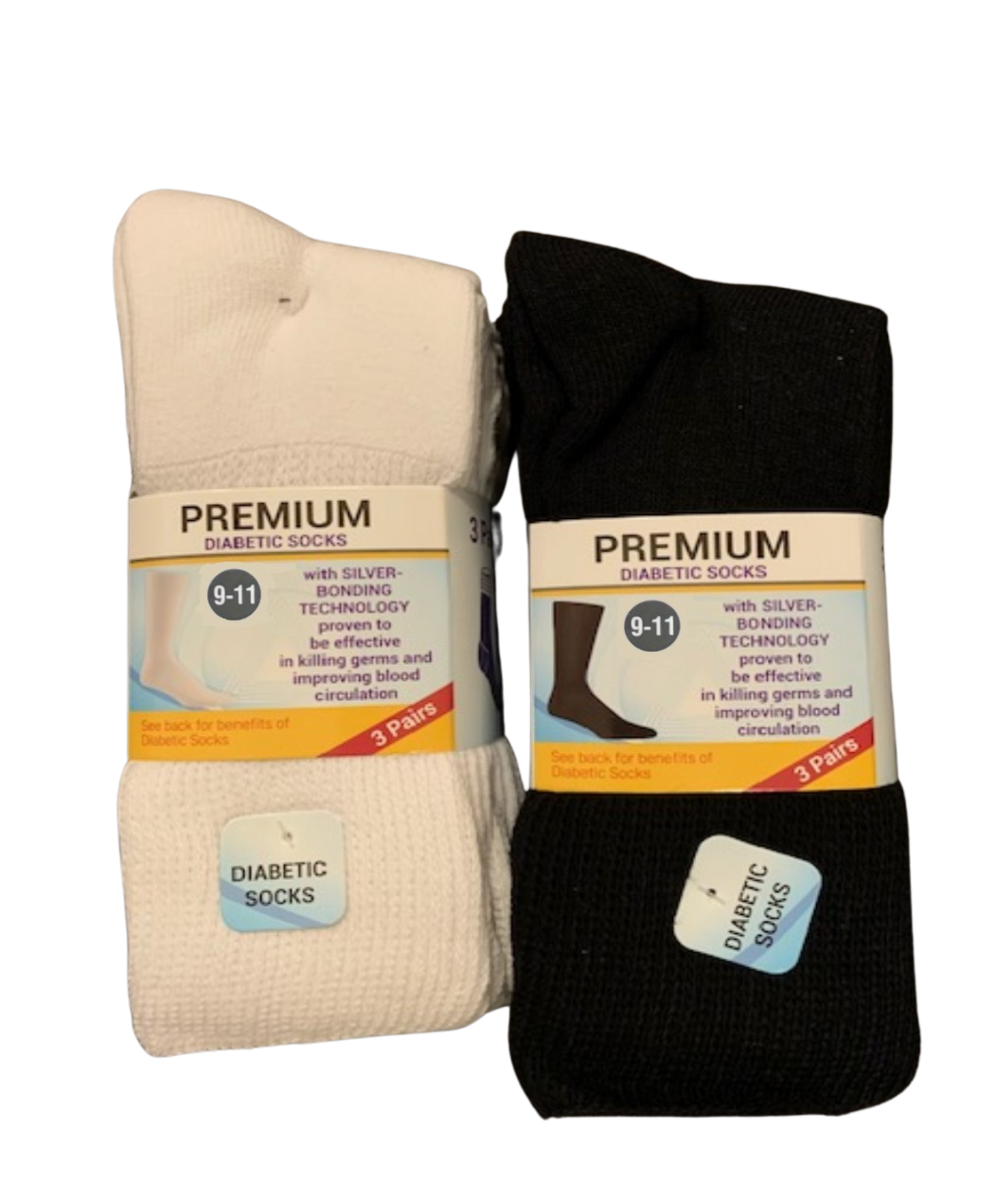 Diabetic Crew Length Socks (Pack of 3) – Non-Binding Cotton Comfort Socks for Swollen Feet, Sensitive Skin & Daily Circulation Care EZee Life