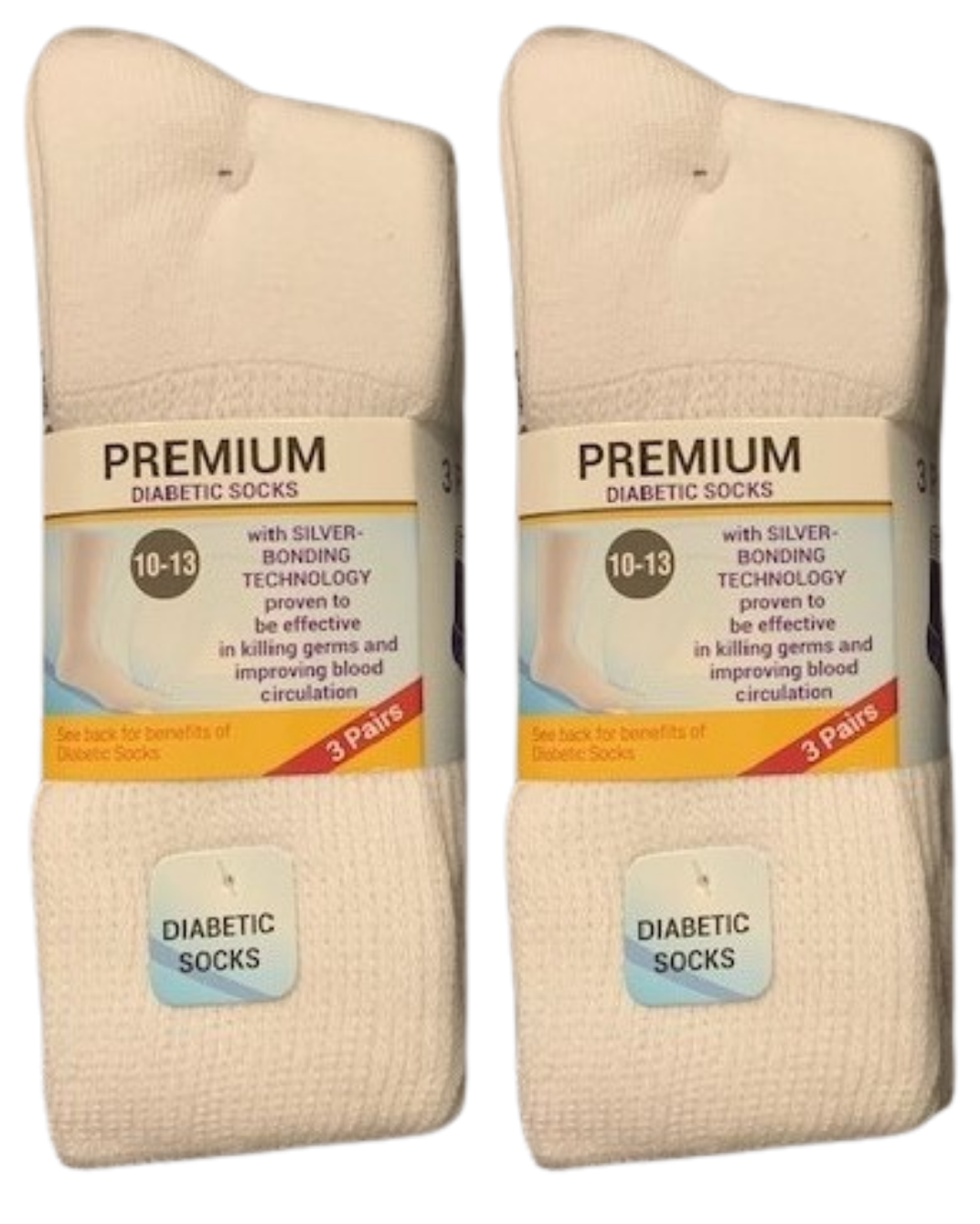Diabetic Crew Length Socks (Pack of 3) – Non-Binding Cotton Comfort Socks for Swollen Feet, Sensitive Skin & Daily Circulation Care EZee Life