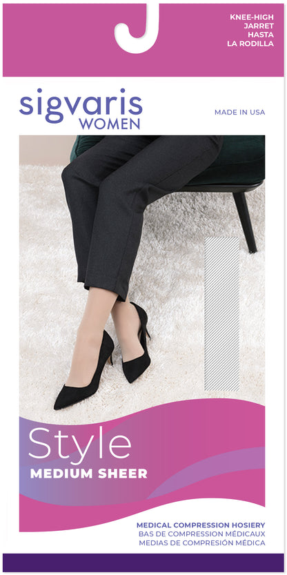 Sigvaris Women's Style Medium Sheer Calf 20-30mmHg Women's Closed Toe