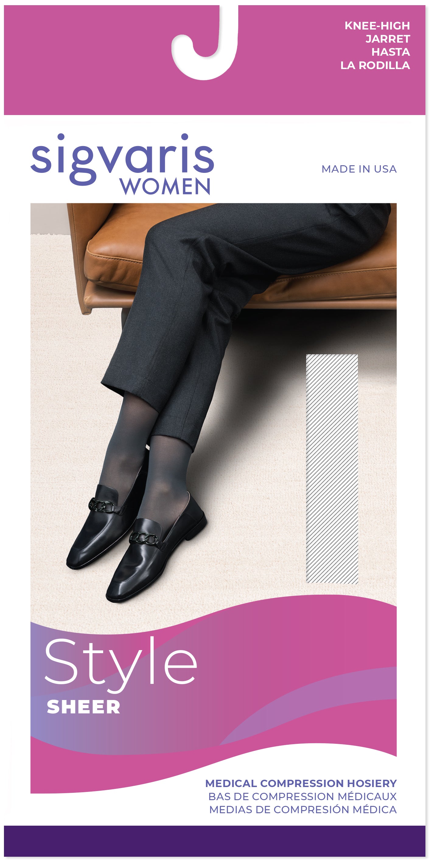 Sigvaris Women's Style Sheer Calf Open-Toe 20-30mmHg