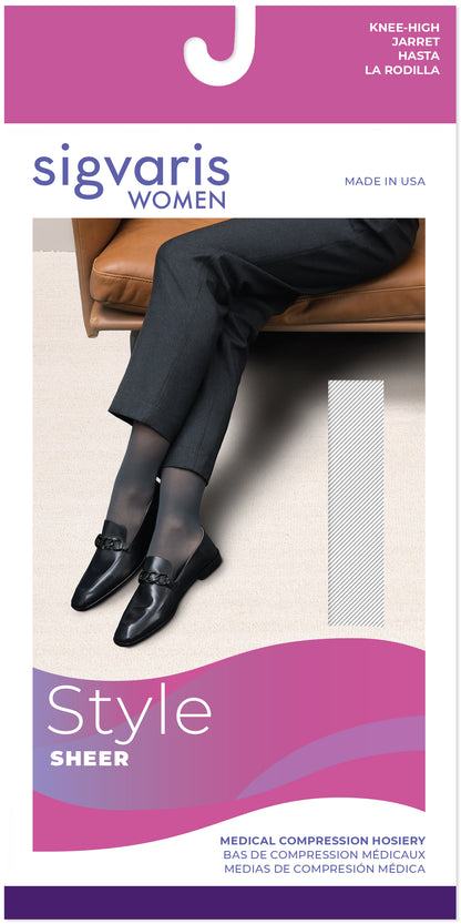 Sigvaris Women's Style Sheer Calf Open-Toe 30-40mmHg