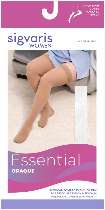 Sigvaris Women's Essential Opaque Thigh-High 20-30mmHg Women's Closed Toe