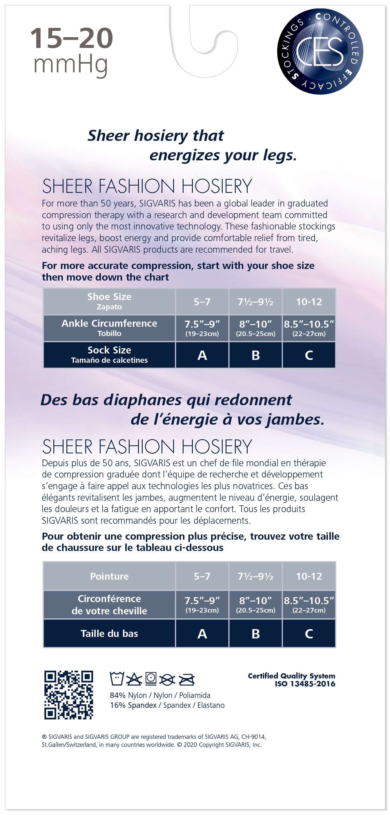 Sigvaris Women's Sheer Fashion Calf 15-20mmHg Closed