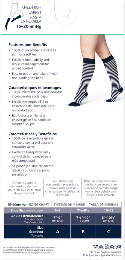 Sigvaris Women's Microfiber Shades Calf 15-20mmHg Closed