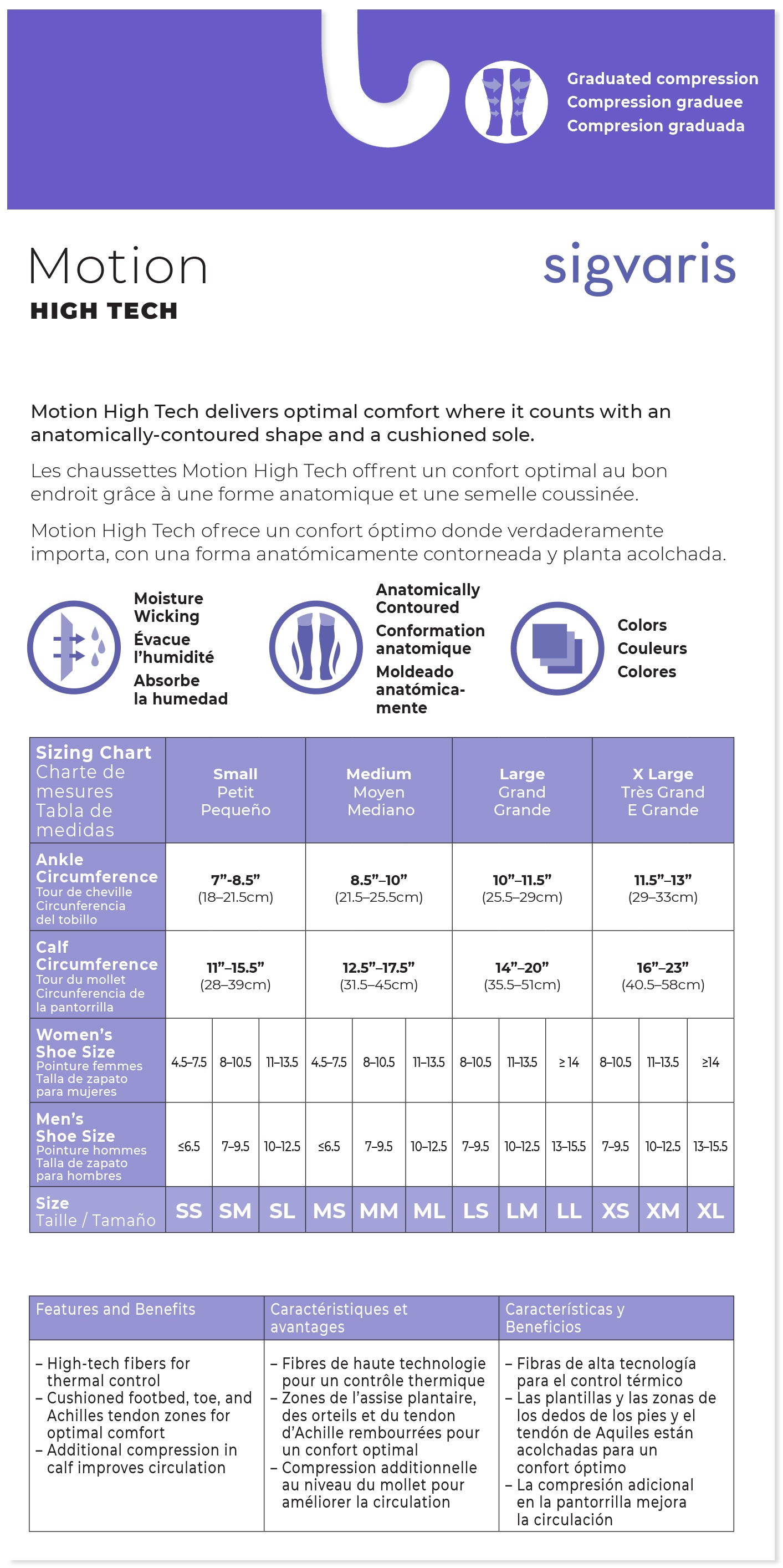 Sigvaris Men's Motion High-Tech Calf 20-30mmHg Closed