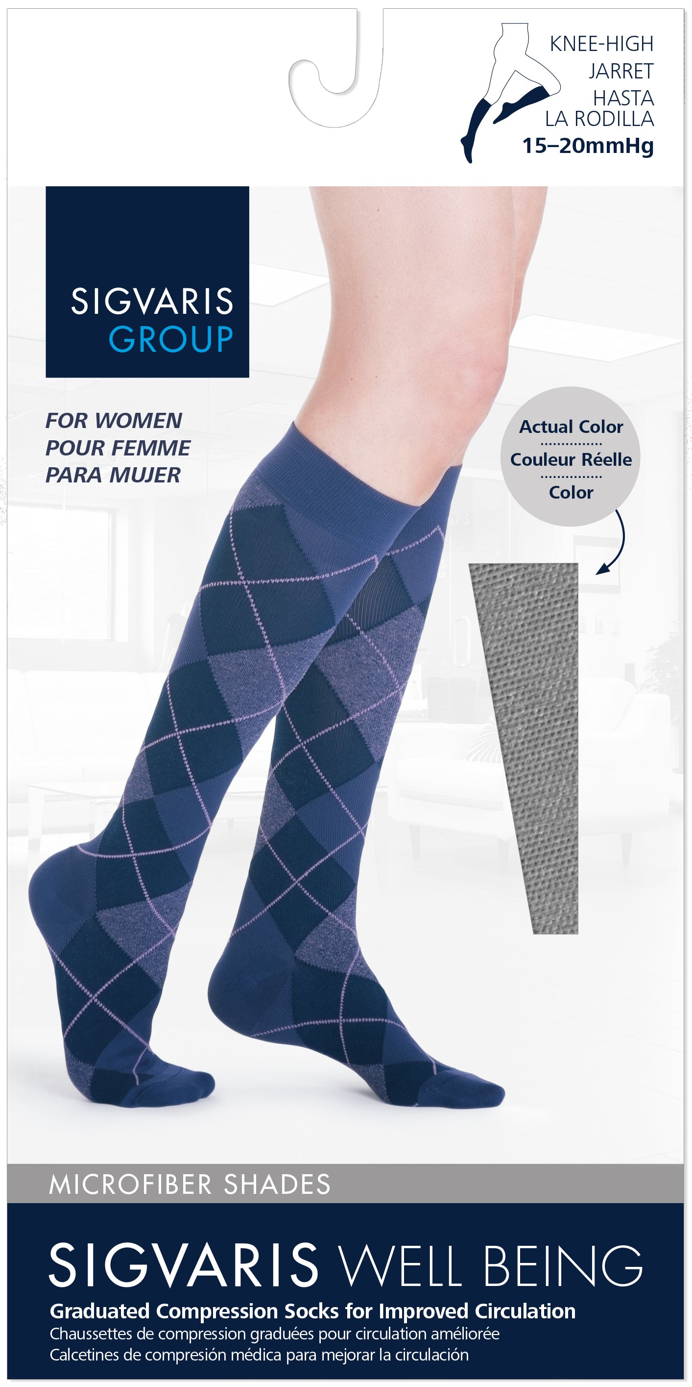 Sigvaris Women's Microfiber Shades Calf 15-20mmHg Closed
