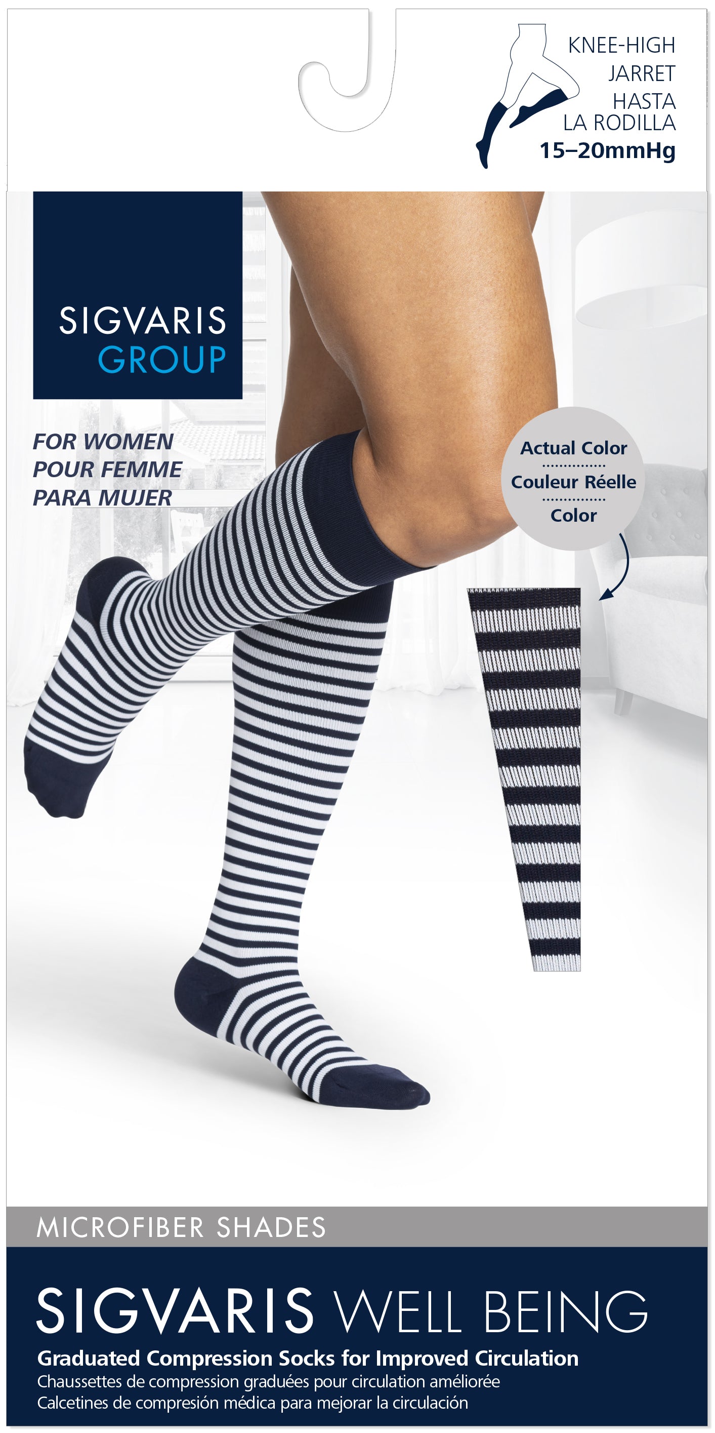 Sigvaris Women's Microfiber Shades Calf 15-20mmHg Closed