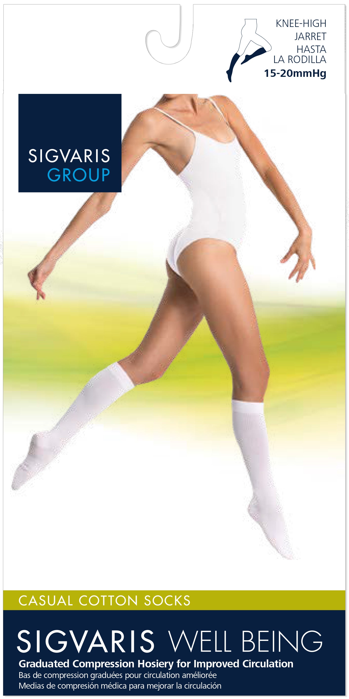 Sigvaris Women's Casual Cotton Calf 15-20mmHg Closed