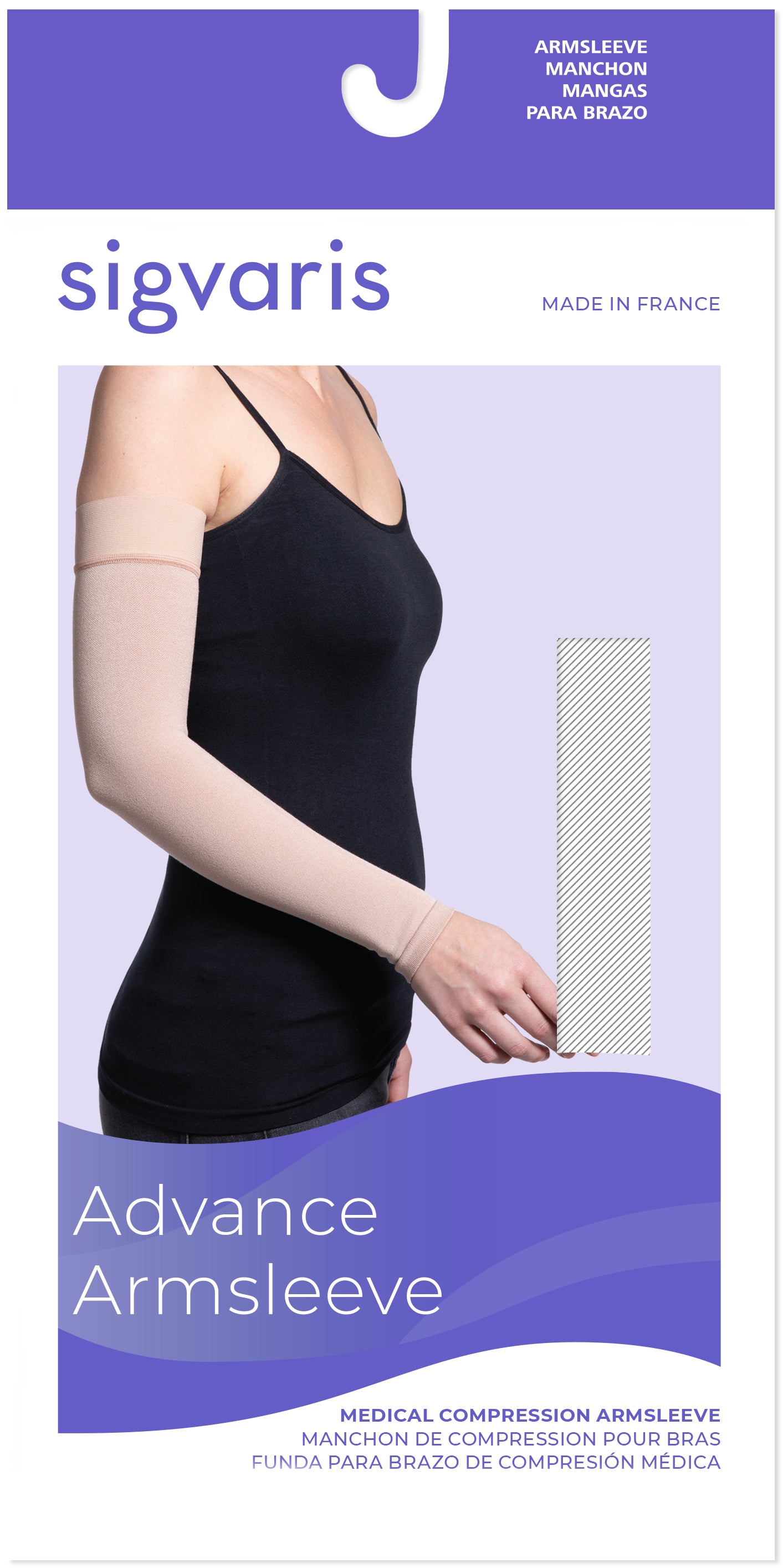 Sigvaris Men's Advance Armsleeve with Gauntlet 20-30mmHg