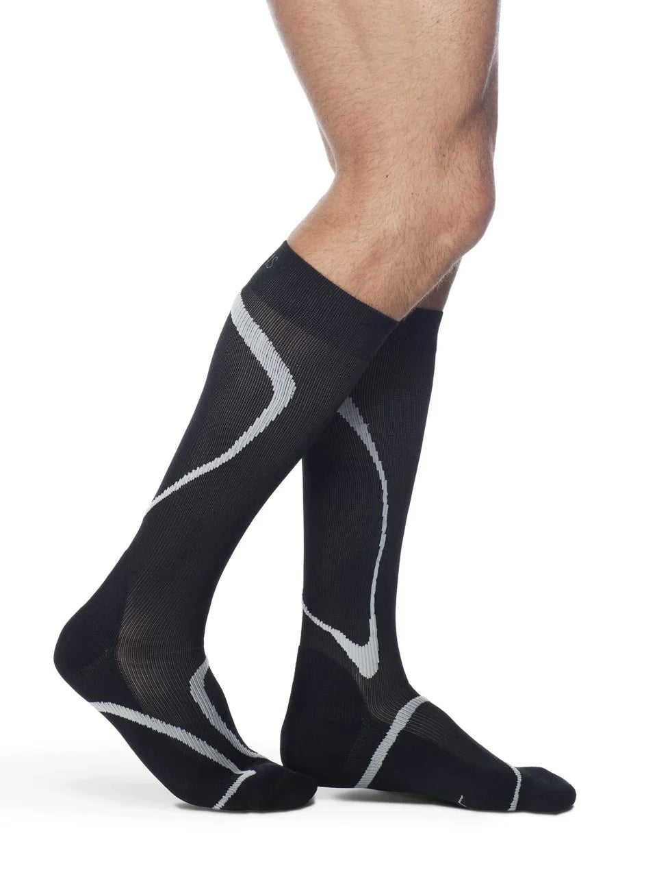 Sigvaris 412 High Tech Compression Socks 20-30 mmHg Calf High for Unisex Closed Toe Color Black