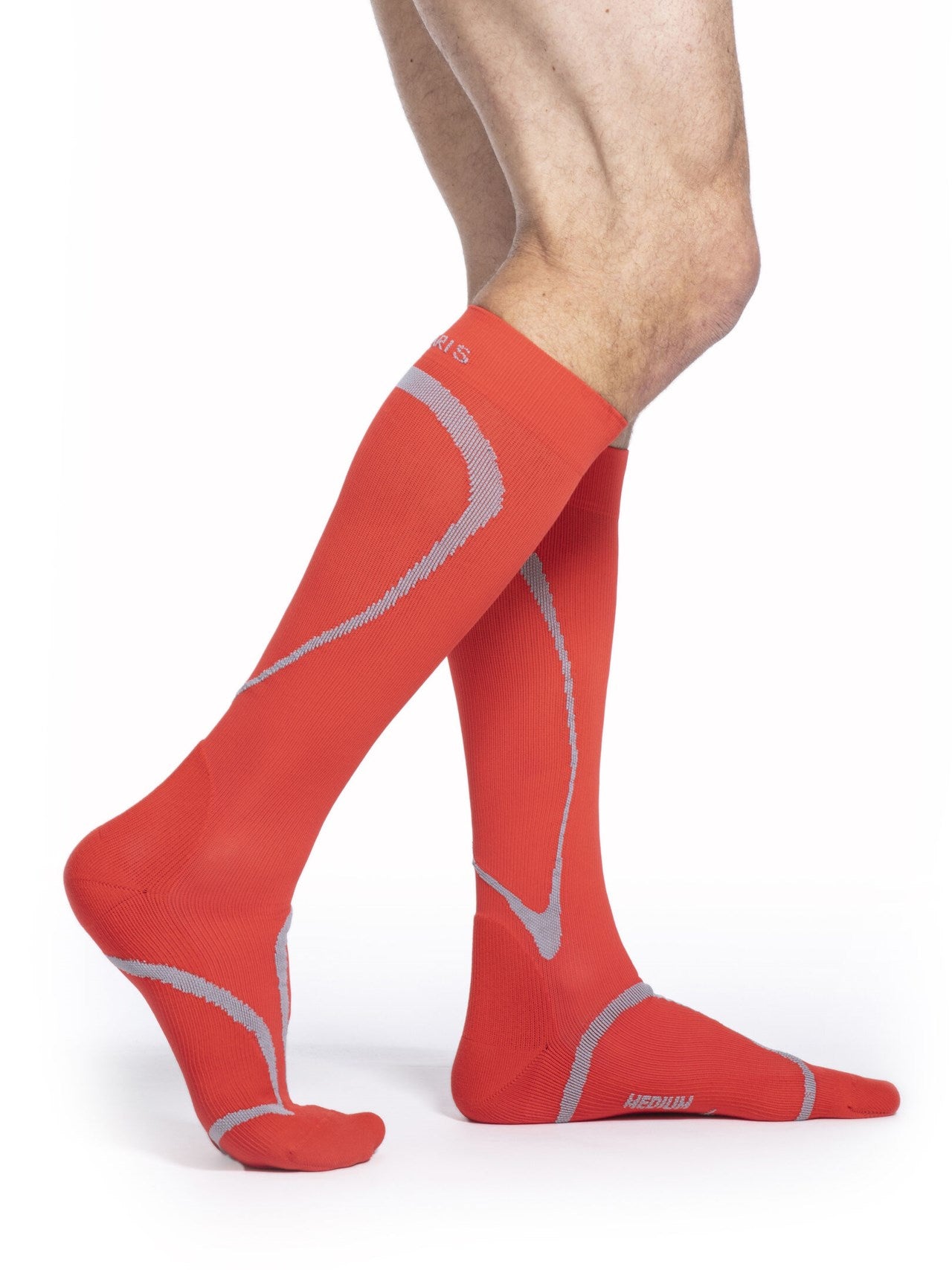 Sigvaris 412 High Tech Compression Socks 20-30 mmHg Calf High for Unisex Closed Toe Color Red 