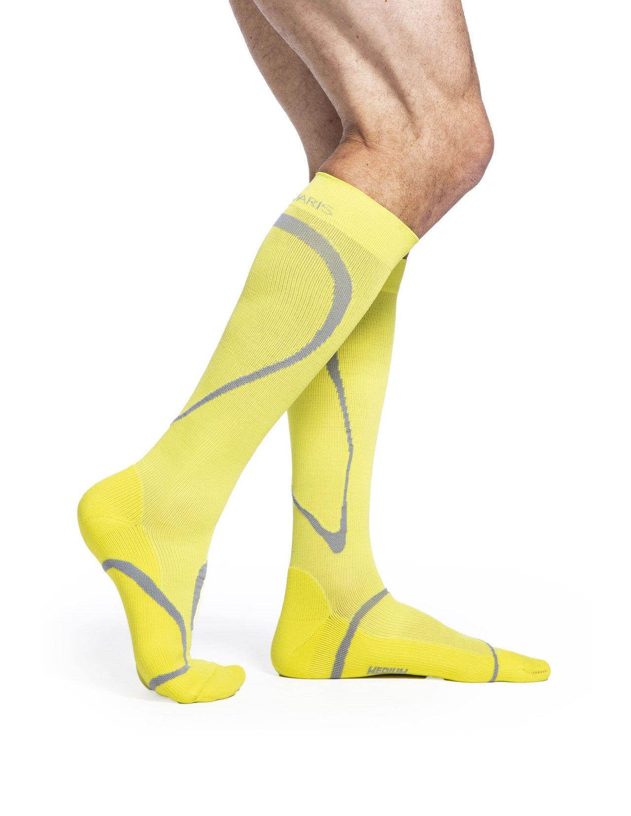 Sigvaris 412 High Tech Compression Socks 20-30 mmHg Calf High for Unisex Closed Toe Color Yellow 