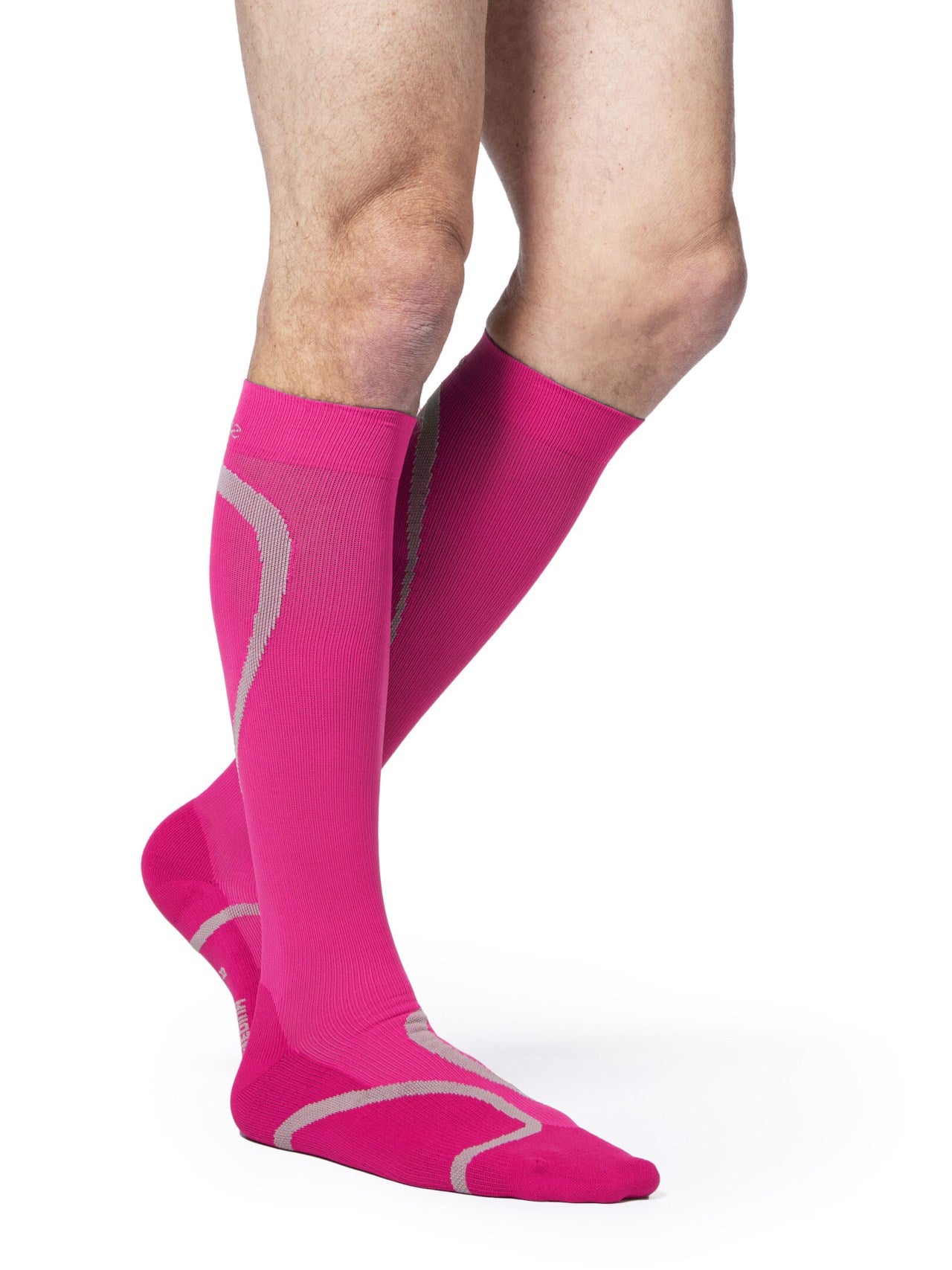 Sigvaris 412 High Tech Compression Socks 20-30 mmHg Calf High for Unisex Closed Toe Color Pink