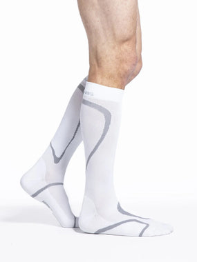 Sigvaris 412 High Tech Compression Socks 20-30 mmHg Calf High for Unisex Closed Toe Color White