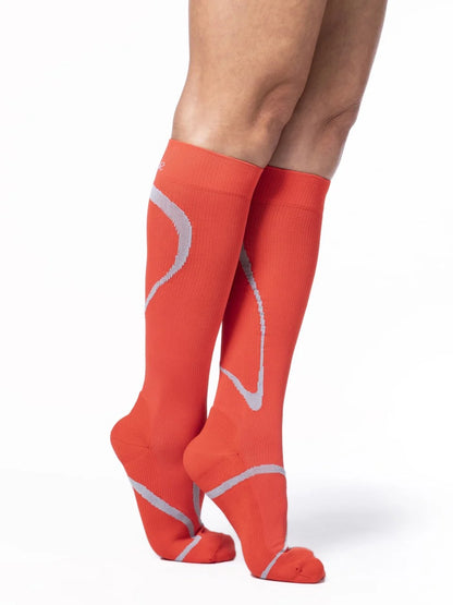 Sigvaris 412 High Tech Compression Socks 20-30 mmHg Calf High for Unisex Closed Toe Female Color Red