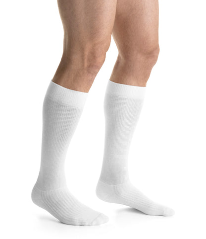 JOBST ActiveWear Compression Socks 15-20 mmHg, Knee High, Closed Toe, Full Calf White Color 