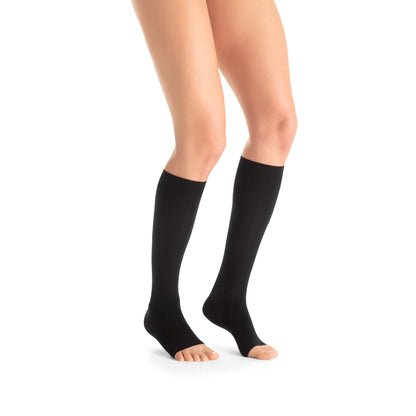 JOBST UltraSheer Compression Stockings 15-20 mmHg Knee High Open Toe color black