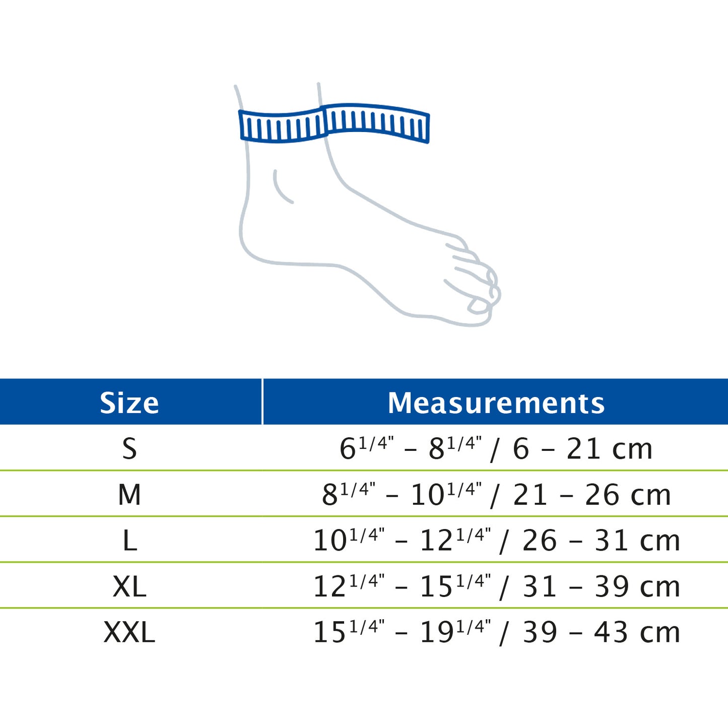 JOBST Actimove Arthritis Care Ankle Support Measurement