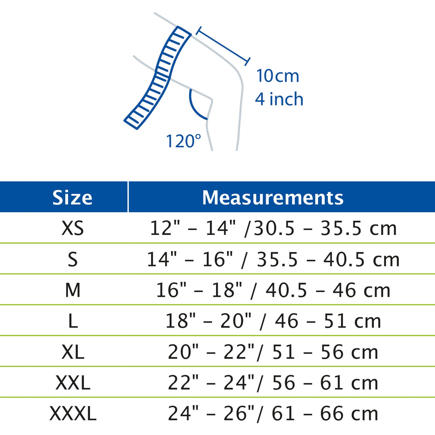 Jobst Actimove Sports Edition Knee Support Closed Patella Size Chart