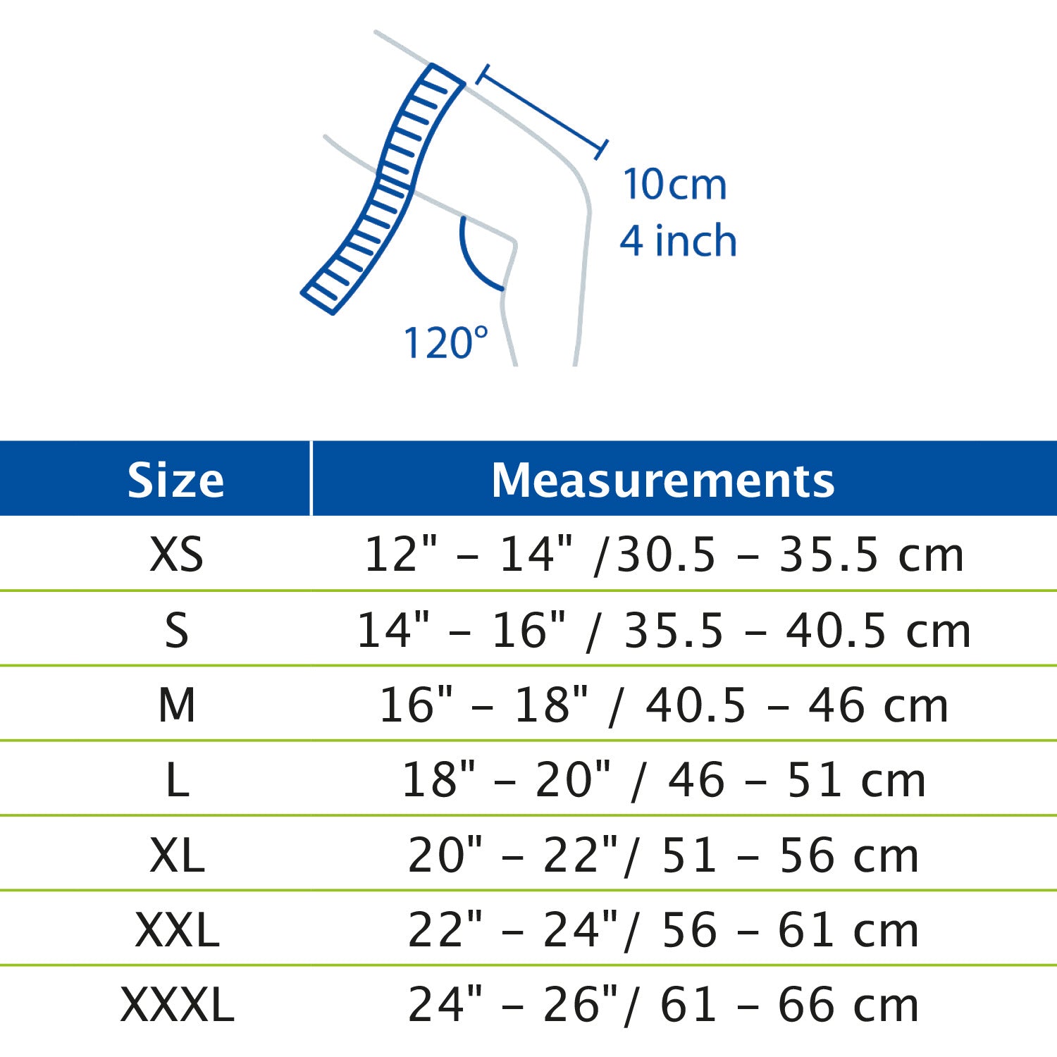 Jobst Actimove Sports Edition Knee Support Closed Patella Size Chart