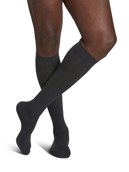 Sigvaris 230 Essential Cotton Compression Socks 20-30 mmHg Calf High for Men Closed Toe Male Color Black