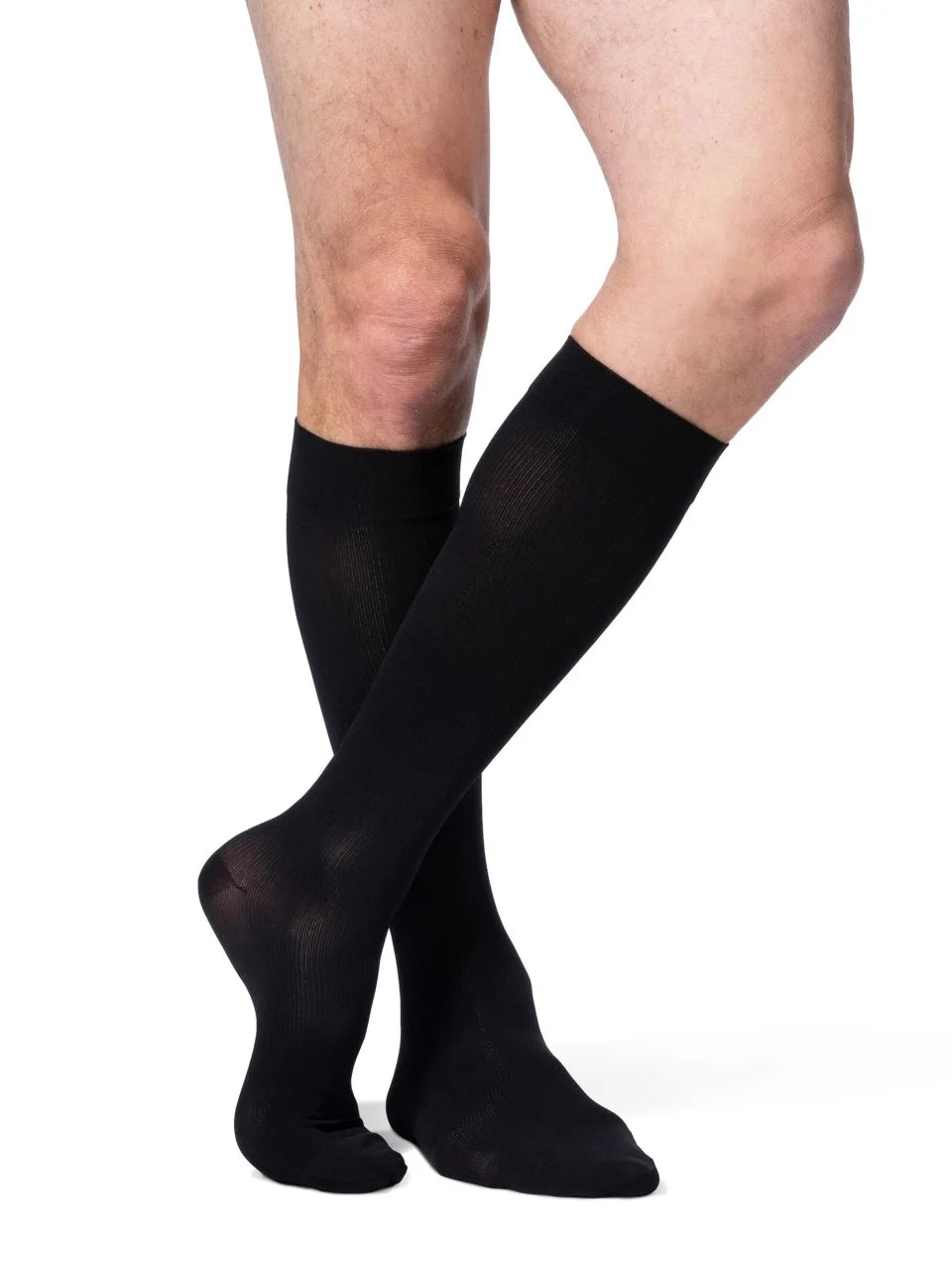 Sigvaris 860 Opaque Compression Socks 20-30 mmHg Calf High For Men Closed Toe Color Black Color Black