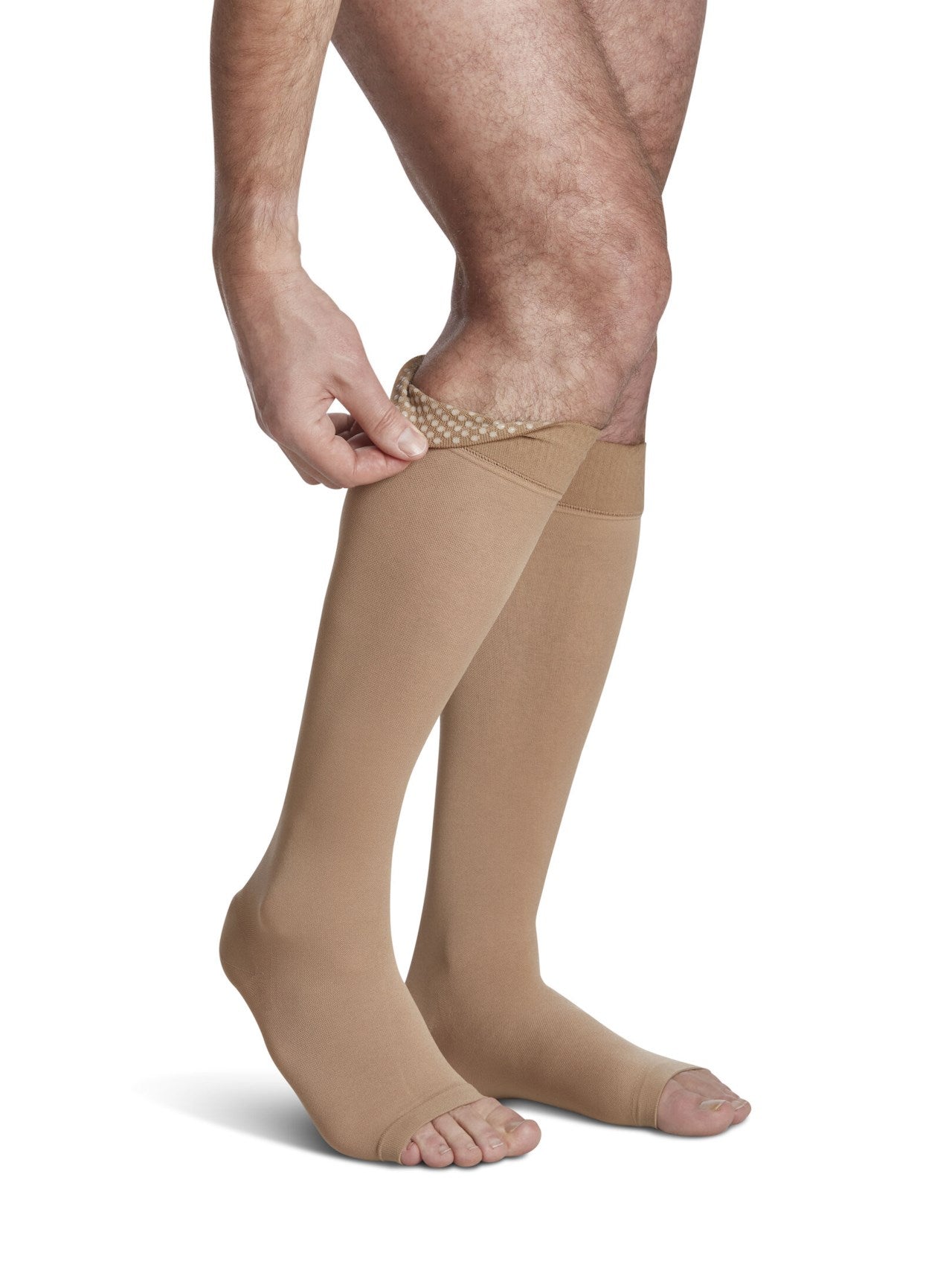 Sigvaris 860 Opaque Compression Socks 30-40 mmHg Calf High Plus Unisex Open Toe Material 