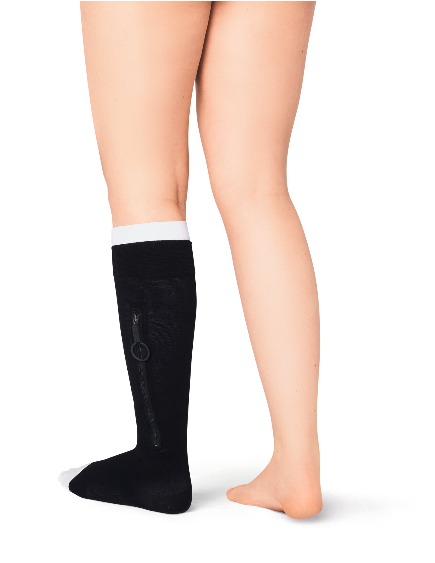 JOBST UlcerCARE 2-Part Compression System with Liners 40+ mmHg Knee High Open Toe With Zipper Color Black