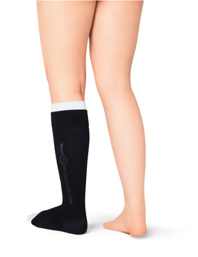 JOBST UlcerCARE 2-Part Compression System with Liners 40+ mmHg Knee High Open Toe With Zipper Black Color