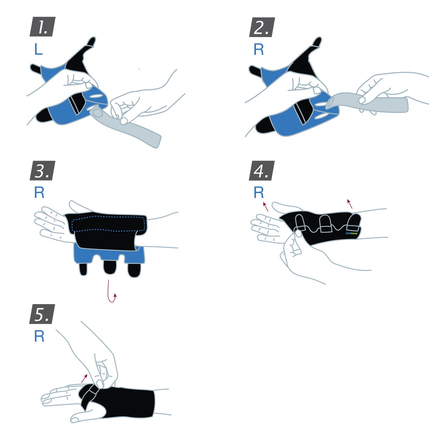 How to wear Jobst Actimove Sports Edition Wrist Stabilizer Removable Metal Stay Right/Left Hand