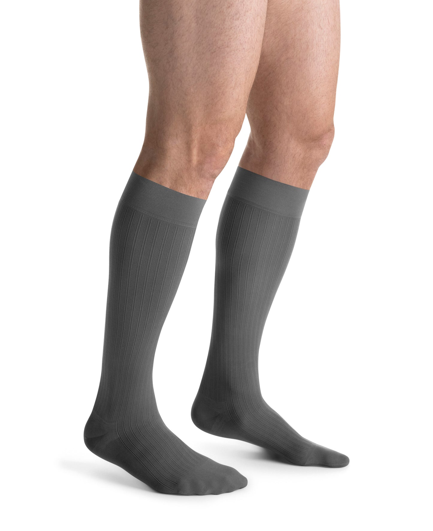 JOBST forMen Ambition Compression Socks 20-30 mmHg Knee High SoftFit Closed Toe color gray